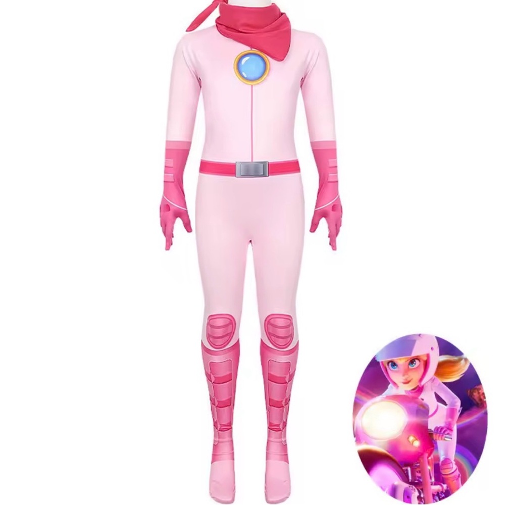 Super Mario Princess Peach Jumpsuit for adult. Size L. Anime Movie Mario Cars